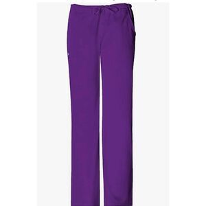 Cherokee Luxe Plum Berry Pull On Drawstring Scrub Pants Size Small New